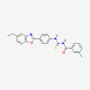 molecular formula C24H21N3O2S B3679883 N-({[4-(5-ethyl-1,3-benzoxazol-2-yl)phenyl]amino}carbonothioyl)-3-methylbenzamide 