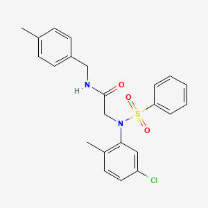 molecular formula C23H23ClN2O3S B3679899 N~2~-(5-chloro-2-methylphenyl)-N~1~-(4-methylbenzyl)-N~2~-(phenylsulfonyl)glycinamide 