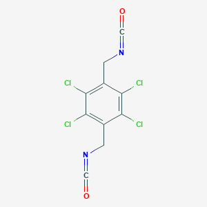molecular formula C10H4Cl4N2O2 B036799 Benzene, 1,2,4,5-tetrachloro-3,6-bis(isocyanatomethyl)- CAS No. 16325-38-5
