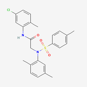 molecular formula C24H25ClN2O3S B3679953 N~1~-(5-chloro-2-methylphenyl)-N~2~-(2,5-dimethylphenyl)-N~2~-[(4-methylphenyl)sulfonyl]glycinamide 