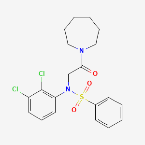 molecular formula C20H22Cl2N2O3S B3679963 N-[2-(azepan-1-yl)-2-oxoethyl]-N-(2,3-dichlorophenyl)benzenesulfonamide 