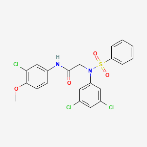 molecular formula C21H17Cl3N2O4S B3679979 N~1~-(3-chloro-4-methoxyphenyl)-N~2~-(3,5-dichlorophenyl)-N~2~-(phenylsulfonyl)glycinamide 