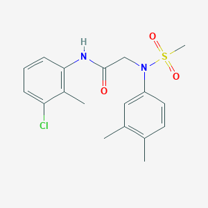 molecular formula C18H21ClN2O3S B3680002 N~1~-(3-chloro-2-methylphenyl)-N~2~-(3,4-dimethylphenyl)-N~2~-(methylsulfonyl)glycinamide 