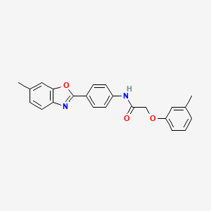 molecular formula C23H20N2O3 B3680004 N-[4-(6-methyl-1,3-benzoxazol-2-yl)phenyl]-2-(3-methylphenoxy)acetamide 