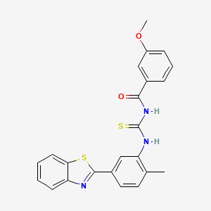 molecular formula C23H19N3O2S2 B3680018 N-{[5-(1,3-benzothiazol-2-yl)-2-methylphenyl]carbamothioyl}-3-methoxybenzamide 