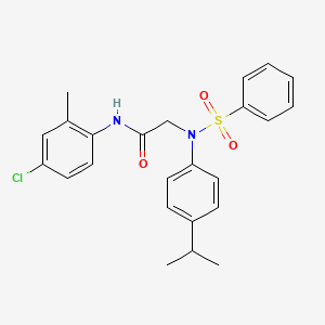molecular formula C24H25ClN2O3S B3680071 N-(4-chloro-2-methylphenyl)-N~2~-(phenylsulfonyl)-N~2~-[4-(propan-2-yl)phenyl]glycinamide 