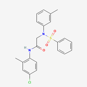molecular formula C22H21ClN2O3S B3680105 N~1~-(4-chloro-2-methylphenyl)-N~2~-(3-methylphenyl)-N~2~-(phenylsulfonyl)glycinamide 