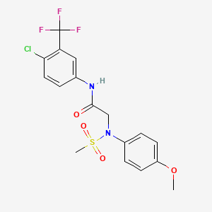 molecular formula C17H16ClF3N2O4S B3680106 N~1~-[4-chloro-3-(trifluoromethyl)phenyl]-N~2~-(4-methoxyphenyl)-N~2~-(methylsulfonyl)glycinamide 