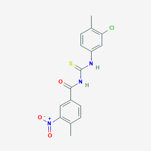 molecular formula C16H14ClN3O3S B3680109 N-[(3-chloro-4-methylphenyl)carbamothioyl]-4-methyl-3-nitrobenzamide 