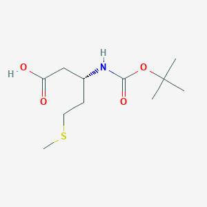 molecular formula C11H21NO4S B036802 (S)-3-((tert-butoxycarbonyl)amino)-5-(methylthio)pentanoic acid CAS No. 1217811-51-2