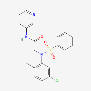 molecular formula C20H18ClN3O3S B3680251 N~2~-(5-chloro-2-methylphenyl)-N~2~-(phenylsulfonyl)-N~1~-3-pyridinylglycinamide 
