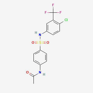 molecular formula C15H12ClF3N2O3S B3680272 N-[4-({[4-chloro-3-(trifluoromethyl)phenyl]amino}sulfonyl)phenyl]acetamide 