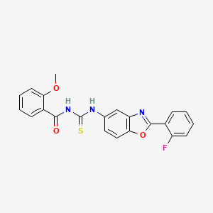 molecular formula C22H16FN3O3S B3680315 N-({[2-(2-fluorophenyl)-1,3-benzoxazol-5-yl]amino}carbonothioyl)-2-methoxybenzamide 