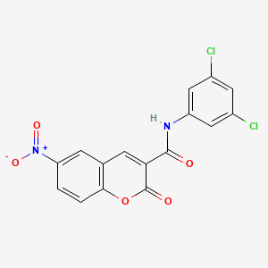 molecular formula C16H8Cl2N2O5 B3680480 N-(3,5-dichlorophenyl)-6-nitro-2-oxo-2H-chromene-3-carboxamide 