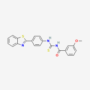 molecular formula C22H17N3O2S2 B3680514 N-({[4-(1,3-benzothiazol-2-yl)phenyl]amino}carbonothioyl)-3-methoxybenzamide 