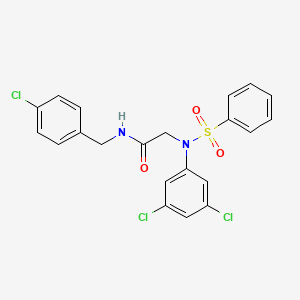 molecular formula C21H17Cl3N2O3S B3680601 N~1~-(4-chlorobenzyl)-N~2~-(3,5-dichlorophenyl)-N~2~-(phenylsulfonyl)glycinamide 