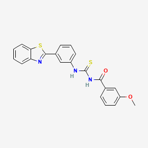 molecular formula C22H17N3O2S2 B3680631 N-{[3-(1,3-benzothiazol-2-yl)phenyl]carbamothioyl}-3-methoxybenzamide 