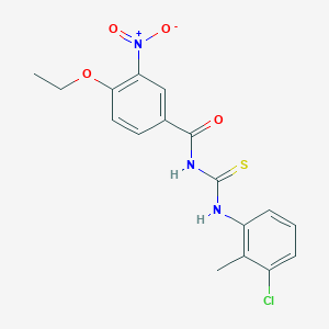 molecular formula C17H16ClN3O4S B3680662 N-[(3-chloro-2-methylphenyl)carbamothioyl]-4-ethoxy-3-nitrobenzamide 