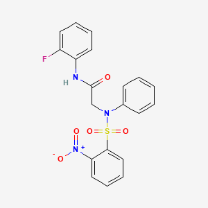 molecular formula C20H16FN3O5S B3680686 N~1~-(2-fluorophenyl)-N~2~-[(2-nitrophenyl)sulfonyl]-N~2~-phenylglycinamide 