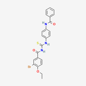 molecular formula C23H20BrN3O3S B3680717 N-[(4-benzamidophenyl)carbamothioyl]-3-bromo-4-ethoxybenzamide 