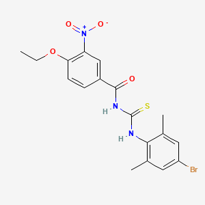 molecular formula C18H18BrN3O4S B3680778 N-[(4-bromo-2,6-dimethylphenyl)carbamothioyl]-4-ethoxy-3-nitrobenzamide 