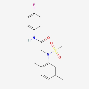 molecular formula C17H19FN2O3S B3680802 N~2~-(2,5-dimethylphenyl)-N~1~-(4-fluorophenyl)-N~2~-(methylsulfonyl)glycinamide 
