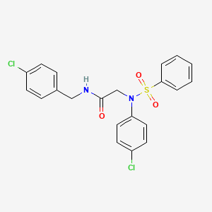 molecular formula C21H18Cl2N2O3S B3680812 N~1~-(4-chlorobenzyl)-N~2~-(4-chlorophenyl)-N~2~-(phenylsulfonyl)glycinamide 