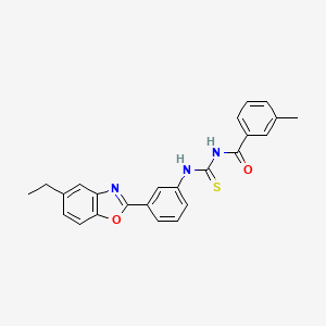 molecular formula C24H21N3O2S B3680851 N-{[3-(5-ethyl-1,3-benzoxazol-2-yl)phenyl]carbamothioyl}-3-methylbenzamide 