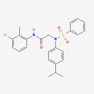 molecular formula C24H25ClN2O3S B3680941 N~1~-(3-chloro-2-methylphenyl)-N~2~-(4-isopropylphenyl)-N~2~-(phenylsulfonyl)glycinamide 