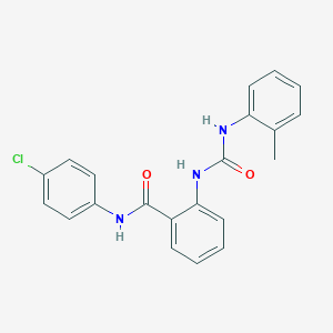 molecular formula C21H18ClN3O2 B3681215 N~1~-(4-CHLOROPHENYL)-2-[(2-TOLUIDINOCARBONYL)AMINO]BENZAMIDE 