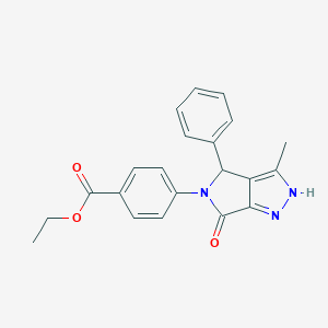 ethyl 4-(3-methyl-6-oxo-4-phenyl-4,6-dihydropyrrolo[3,4-c]pyrazol-5(1H)-yl)benzoate