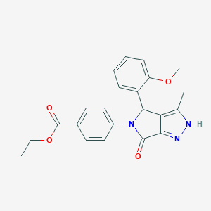 Ethyl 4-[4-(2-methoxyphenyl)-3-methyl-6-oxo-2,4-dihydropyrrolo[3,4-c]pyrazol-5-yl]benzoate