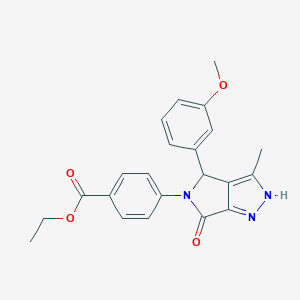 Ethyl 4-[4-(3-methoxyphenyl)-3-methyl-6-oxo-2,4-dihydropyrrolo[3,4-c]pyrazol-5-yl]benzoate