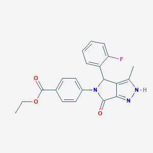 ethyl 4-[4-(2-fluorophenyl)-3-methyl-6-oxo-4,6-dihydropyrrolo[3,4-c]pyrazol-5(1H)-yl]benzoate