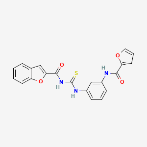 molecular formula C21H15N3O4S B3681583 N-[3-({[(1-BENZOFURAN-2-YL)FORMAMIDO]METHANETHIOYL}AMINO)PHENYL]FURAN-2-CARBOXAMIDE 
