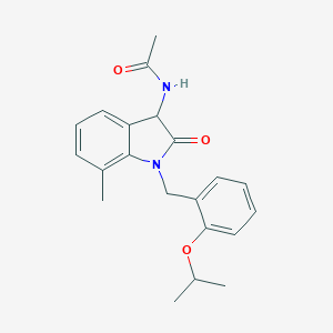 N-(7-methyl-2-oxo-1-{[2-(propan-2-yloxy)phenyl]methyl}-2,3-dihydro-1H-indol-3-yl)acetamide