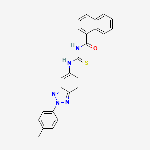 molecular formula C25H19N5OS B3681629 N-{[2-(4-methylphenyl)-2H-benzotriazol-5-yl]carbamothioyl}naphthalene-1-carboxamide 