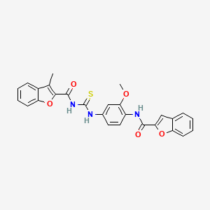 molecular formula C27H21N3O5S B3681661 N-[[4-(1-benzofuran-2-carbonylamino)-3-methoxyphenyl]carbamothioyl]-3-methyl-1-benzofuran-2-carboxamide 