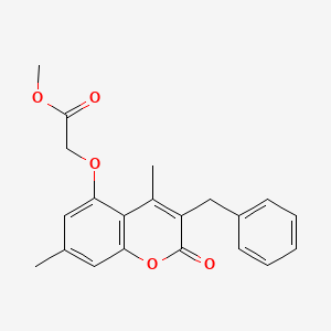 molecular formula C21H20O5 B3681711 methyl [(3-benzyl-4,7-dimethyl-2-oxo-2H-chromen-5-yl)oxy]acetate 