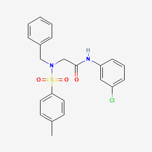 molecular formula C22H21ClN2O3S B3681759 N~2~-benzyl-N-(3-chlorophenyl)-N~2~-[(4-methylphenyl)sulfonyl]glycinamide 