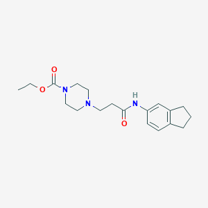 molecular formula C19H27N3O3 B368178 ethyl 4-[3-(2,3-dihydro-1H-inden-5-ylamino)-3-oxopropyl]piperazine-1-carboxylate CAS No. 428837-83-6