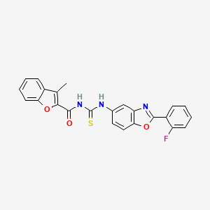 molecular formula C24H16FN3O3S B3681798 1-[2-(2-FLUOROPHENYL)-1,3-BENZOXAZOL-5-YL]-3-(3-METHYL-1-BENZOFURAN-2-CARBONYL)THIOUREA 