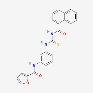 molecular formula C23H17N3O3S B3681806 N-(3-{[(naphthalen-1-ylcarbonyl)carbamothioyl]amino}phenyl)furan-2-carboxamide 