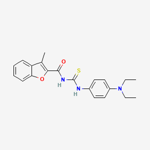 molecular formula C21H23N3O2S B3681821 N-{[4-(diethylamino)phenyl]carbamothioyl}-3-methyl-1-benzofuran-2-carboxamide 