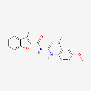 molecular formula C19H18N2O4S B3681834 N-[(2,4-dimethoxyphenyl)carbamothioyl]-3-methyl-1-benzofuran-2-carboxamide 