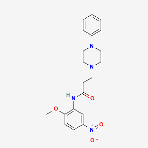 molecular formula C20H24N4O4 B3681836 N-(2-methoxy-5-nitrophenyl)-3-(4-phenylpiperazin-1-yl)propanamide 