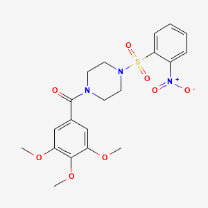 molecular formula C20H23N3O8S B3681874 {4-[(2-NITROPHENYL)SULFONYL]PIPERAZINO}(3,4,5-TRIMETHOXYPHENYL)METHANONE 