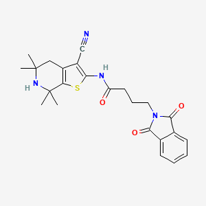 molecular formula C24H26N4O3S B3681894 N~1~-(3-CYANO-5,5,7,7-TETRAMETHYL-4,5,6,7-TETRAHYDROTHIENO[2,3-C]PYRIDIN-2-YL)-4-(1,3-DIOXO-1,3-DIHYDRO-2H-ISOINDOL-2-YL)BUTANAMIDE 
