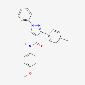 molecular formula C24H21N3O2 B3681895 N-(4-methoxyphenyl)-3-(4-methylphenyl)-1-phenyl-1H-pyrazole-4-carboxamide 