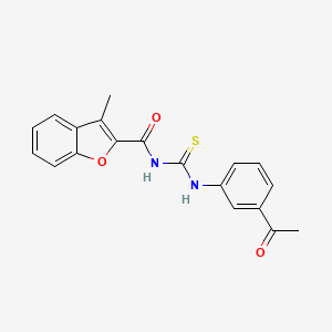 molecular formula C19H16N2O3S B3681923 N-[(3-acetylphenyl)carbamothioyl]-3-methyl-1-benzofuran-2-carboxamide 